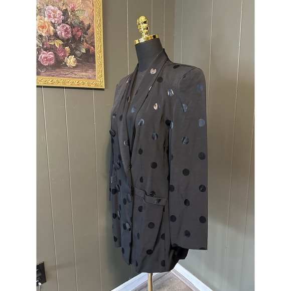 The Limited Black Polka Dor Vintage Blazer Jacket Womens S‎ Smal - Picture 3 of 8